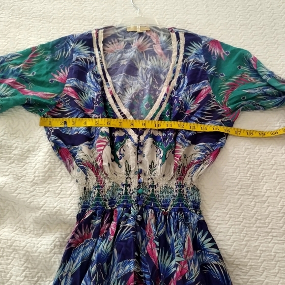 Melissa Odabash Caroline V Neck Bottom Down Boho Maxi Dress Sz M - Picture 11 of 12